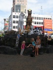 at a cat statue in Kuching